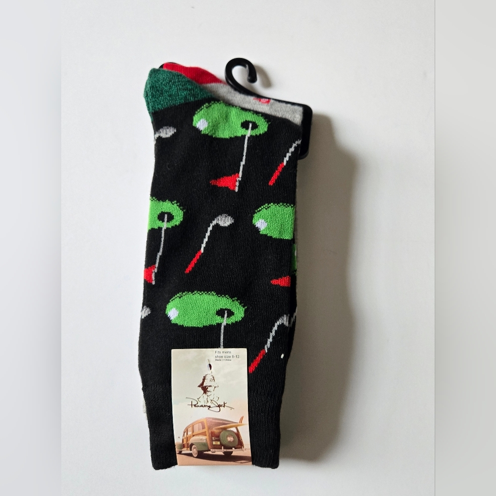 Panama Jack/Golf Hole Golf Club‎ Novelty Crew Socks 2 Pack/Size 8-12